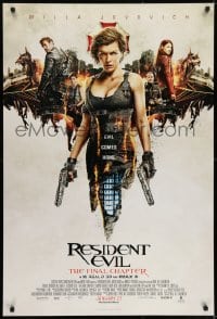 6r740 RESIDENT EVIL: THE FINAL CHAPTER advance DS 1sh 2016 image of sexiest Milla Jovavich with gun