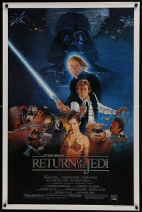 6r742 RETURN OF THE JEDI style B studio style 1sh 1983 George Lucas classic, art by Kazuhiko Sano!