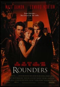 6r764 ROUNDERS DS 1sh 1998 pro poker players Matt Damon & Edward Norton with sexy Gretchen Mol!