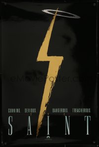 6r771 SAINT foil teaser DS 1sh 1997 Val Kilmer, Elisabeth Shue, cool gold lightning bolt design!