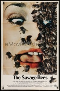 6r775 SAVAGE BEES 1sh 1976 terrifying horror image of bees crawling on girl's face!