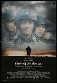 6r776 SAVING PRIVATE RYAN DS 1sh 1998 Spielberg, cast image of Tom Hanks, Tom Sizemore, Matt Damon!