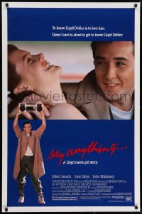 6r779 SAY ANYTHING 1sh 1989 image of John Cusack holding boombox, Ione Skye, Cameron Crowe!