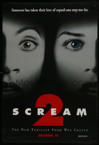 6r782 SCREAM 2 teaser DS 1sh 1997 Wes Craven directed, Neve Campbell, Courteney Cox