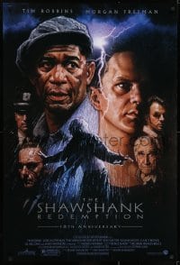 6r795 SHAWSHANK REDEMPTION DS 1sh R2004 Tim Robbins, Morgan Freeman, Stephen King, Struzan art!