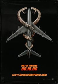 6r818 SNAKES ON A PLANE teaser 1sh 2006 Samuel L. Jackson, Margulies, campy thriller, great art!