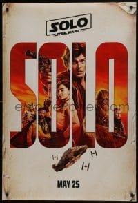 6r826 SOLO teaser DS 1sh 2018 A Star Wars Story, Ehrenreich, Clarke, Harrelson, art of top cast!