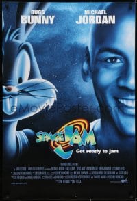 6r832 SPACE JAM int'l 1sh 1996 cool dark image of Michael Jordan & Bugs Bunny in outer space!