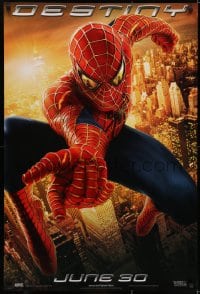 6r842 SPIDER-MAN 2 teaser 1sh 2004 great image of Tobey Maguire in the title role, Destiny!