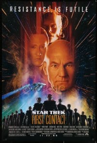 6r858 STAR TREK: FIRST CONTACT advance 1sh 1996 Jonathan Frakes, Stewart, Spiner, sexy Borg Krige!