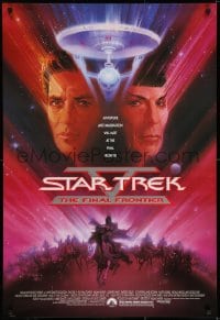 6r854 STAR TREK V 1sh 1989 The Final Frontier, art of William Shatner & Leonard Nimoy by Bob Peak!