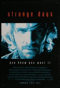 6r872 STRANGE DAYS advance DS 1sh 1995 blue close-up of Ralph Fiennes, you know you want it!