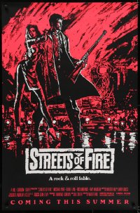 6r876 STREETS OF FIRE advance 1sh 1984 Walter Hill, Riehm pink dayglo art, a rock & roll fable!