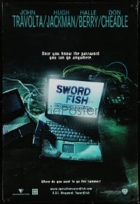 6r891 SWORDFISH teaser DS 1sh 2001 John Travolta, Hugh Jackman, Don Cheadle, Halle Berry!