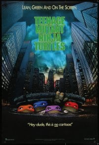 6r898 TEENAGE MUTANT NINJA TURTLES teaser 1sh 1990 live action, hey dude, this is NO cartoon!