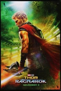 6r907 THOR RAGNAROK teaser DS 1sh 2017 great image of Chris Hemsworth in the title role w/helmet!