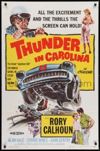 6r911 THUNDER IN CAROLINA 1sh 1960 Rory Calhoun, artwork of the World Series of stock car racing!