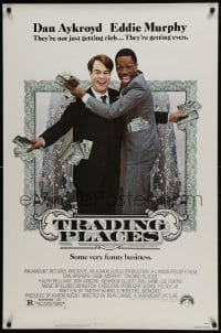 6r932 TRADING PLACES 1sh 1983 Dan Aykroyd & Eddie Murphy are getting rich & getting even!