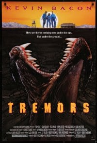 6r936 TREMORS DS 1sh 1990 Kevin Bacon, Fred Ward, great sci-fi horror image of monster worm!