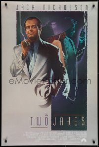 6r948 TWO JAKES int'l DS 1sh 1990 cool full-length art of smoking Jack Nicholson by Rodriguez!