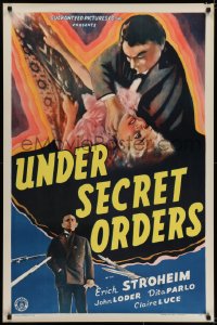 6r950 UNDER SECRET ORDERS 1sh 1943 Erich von Stroheim, gripping expose of a most sinister spy ring!