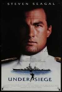 6r951 UNDER SIEGE DS 1sh 1992 super close portrait of Navy SEAL Steven Segal!