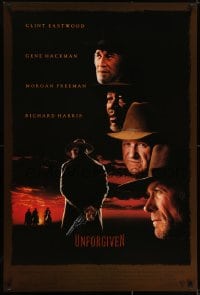 6r954 UNFORGIVEN DS 1sh 1992 gunslinger Clint Eastwood, Gene Hackman, Morgan Freeman, Harris!