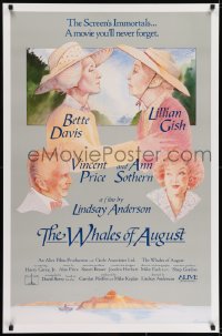 6r972 WHALES OF AUGUST 1sh 1987 c/u of elderly Bette Davis & Lillian Gish, Lindsay Anderson!