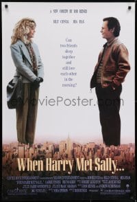 6r974 WHEN HARRY MET SALLY 1sh 1989 giant Billy Crystal & sexy Meg Ryan over New York City!