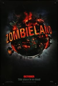 6r999 ZOMBIELAND teaser 1sh 2009 Harrelson, Eisenberg, this place is so dead, wild image of Earth!