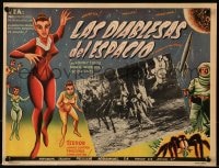 6t136 CAT-WOMEN OF THE MOON Mexican LC R1960s campy cult classic, giant spider, cool border art!