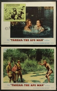 6w984 TARZAN THE APE MAN 2 LCs 1959 great images of Denny Miller & Joanna Barnes in lagoon of love!