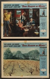 6w986 THIS EARTH IS MINE 2 LCs 1959 great images of Rock Hudson, Dorothy McGuire, Claude Rains!