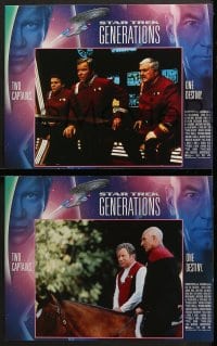 6w455 STAR TREK: GENERATIONS 8 LCs 1994 Patrick Stewart as Picard, William Shatner as Kirk!