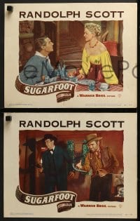 6w731 SUGARFOOT 5 LCs 1951 cowboy Randolph Scott in western action & w/pretty Adele Jergens!