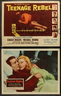 6w474 TEENAGE REBEL 8 LCs 1956 Michael Rennie sends daughter to mom Ginger Rogers so he can have fun