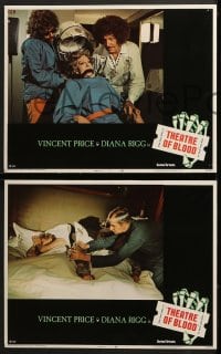 6w479 THEATRE OF BLOOD 8 LCs 1973 great images of puppet master Vincent Price, English horror!