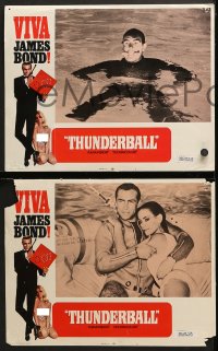 6w487 THUNDERBALL 8 LCs R1970 great of images Sean Connery as secret agent James Bond 007!!