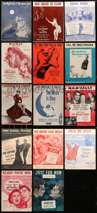 6x243 LOT OF 14 SHEET MUSIC 1940s-1950s great songs from a variety of different movies!