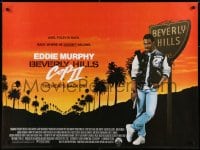 6y428 BEVERLY HILLS COP II British quad 1987 Eddie Murphy is back as Axel Foley!