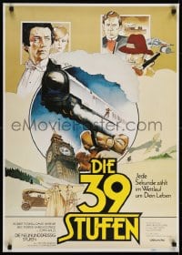 6y095 39 STEPS German 1979 David Warner, Robert Powell, John Mills, John Buchan novel, Vic Fair art!