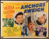 6z491 ANCHORS AWEIGH style B 1/2sh 1945 sailors Frank Sinatra & Gene Kelly with Kathryn Grayson!