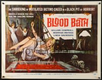 6z530 BLOOD BATH 1/2sh 1966 AIP, cool artwork of sexy babe being lowered into a pit of horror!