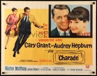 6z563 CHARADE 1/2sh 1963 tough Cary Grant & sexy Audrey Hepburn, expect the unexpected!