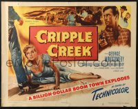 6z574 CRIPPLE CREEK 1/2sh 1952 George Montgomery, cool art of gambling cheat getting caught!