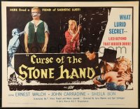 6z580 CURSE OF THE STONE HAND 1/2sh 1965 John Carradine in South American horror, sadistic lust!