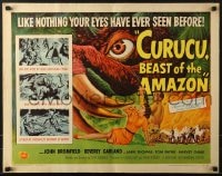 6z581 CURUCU, BEAST OF THE AMAZON style B 1/2sh 1956 Universal horror, monster art by Reynold Brown!