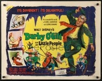 6z586 DARBY O'GILL & THE LITTLE PEOPLE 1/2sh 1959 Disney, Sean Connery, it's leprechaun magic!