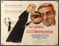 6z595 DETECTIVE 1/2sh 1954 great close-up image & artwork of Alec Guinness!