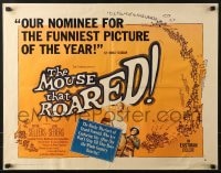 6z797 MOUSE THAT ROARED style B 1/2sh 1959 Sellers & Seberg take over country w/invasion of laughs!